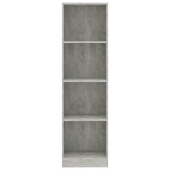Knjižna omara 4-nadstropna betonsko siva 40x24x142 cm
