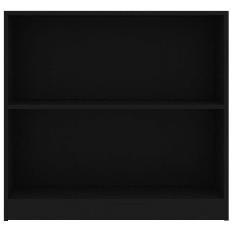 Knjižna polica črna 80x24x75 cm iverna plošča