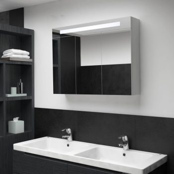 LED kopalniška omarica z ogledalom 88x13x62 cm