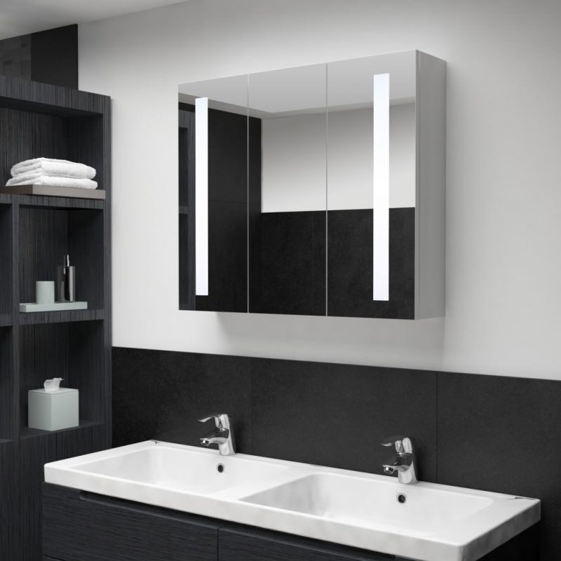 LED kopalniška omarica z ogledalom 89x14x62 cm