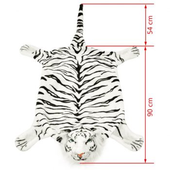 Plišasta preproga tiger 144 cm bele barve