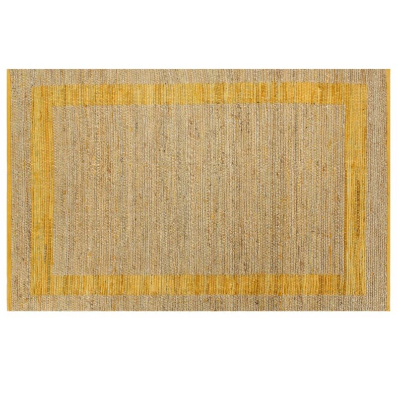 Preproga iz jute ročno izdelana rumena 120x180 cm