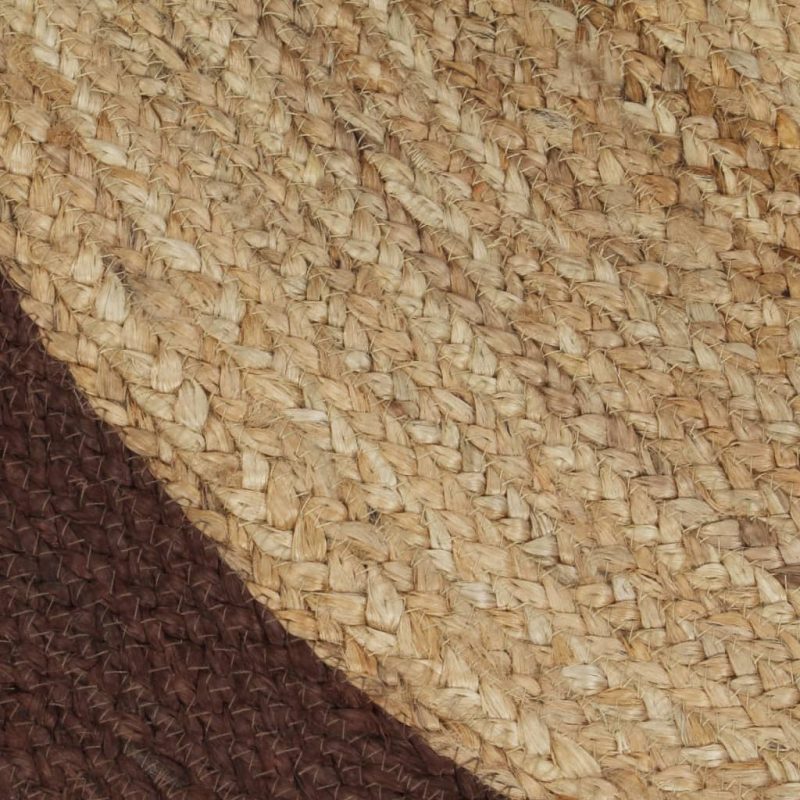 Preproga iz jute z rjavim robom ročno izdelana 90 cm