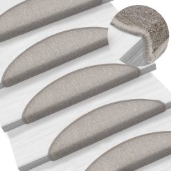 Preproge za stopnice 15 kosov 56x17x3 cm taupe