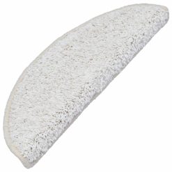 Preproge za stopnice 15 kosov 65x25 cm bele