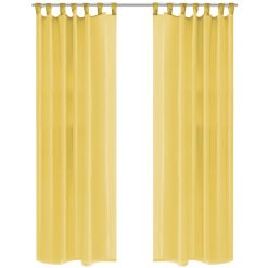 Prosojne zavese 2 kosa 140x175 cm rumene barve