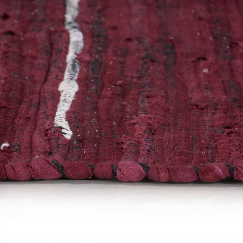 Ročno tkana Chindi preproga iz bombaža 80x160 cm bordo
