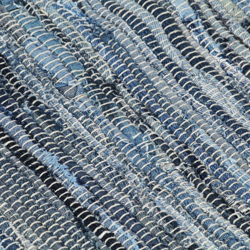Ročno tkana Chindi preproga iz džinsa 80x160 cm modra