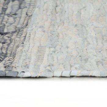 Ročno tkana Chindi preproga iz usnja 80x160 cm siva