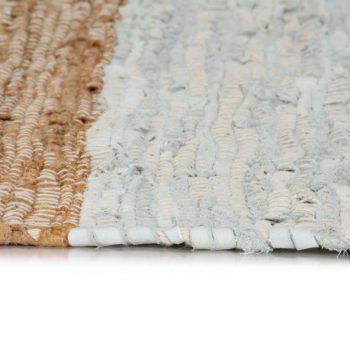Ročno tkana Chindi preproga usnje 160x230 cm siva rumenorjava