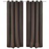 Zatemnitvene zavese 2 kosa z obročki 135x175 cm rjave barve