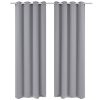Zatemnitvene zavese 2 kosa z obročki 135x175 cm sive barve