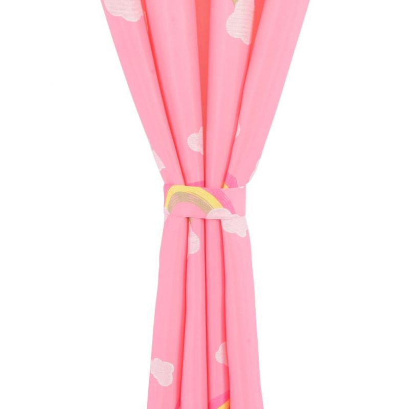 Zatemnitvene zavese otroške 2 kosa 140x240 cm mavrica roza