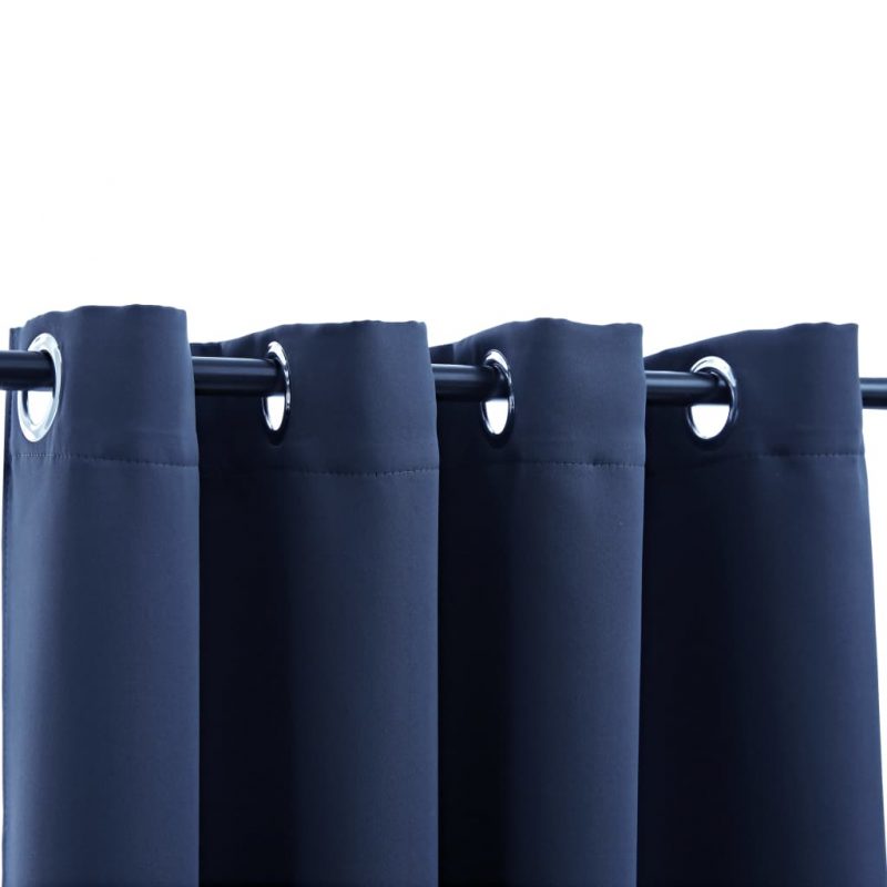 Zatemnitvene zavese s kovinskimi obroči 2 kosa modre 140x245 cm