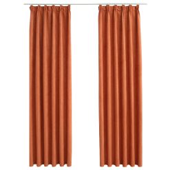Zatemnitvene zavese z obešali 2 kosa rjaste 140x245 cm