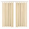 Zavese iz mikro satena 2 kosa z zankami 140x225 cm bež barve