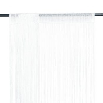 Zavese iz nitk 2 kosa 140x250 cm bele barve