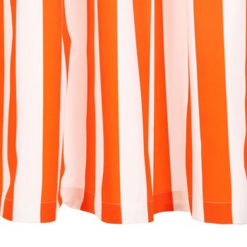 Zavese s kovinskimi obročki 2 kosa blago 140x175cm oranžne črte