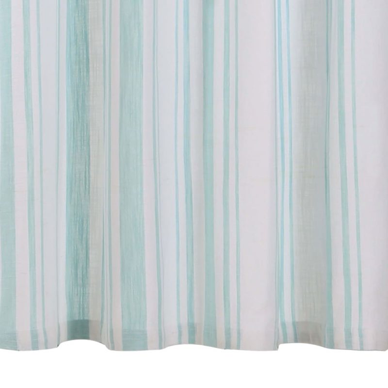 Zavese s kovinskimi obročki 2 kosa bombaž 140x175 cm modre črte