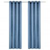 Zavese s kovinskimi obročki 2 kosa bombaž 140x225 cm modre
