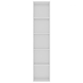 Knjižna omara visok sijaj bela 40x30x189 cm iverna plošča