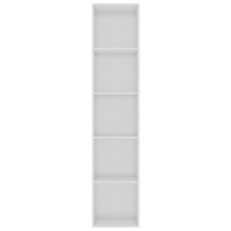 Knjižna omara visok sijaj bela 40x30x189 cm iverna plošča