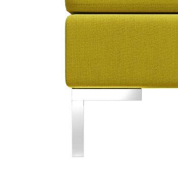 Sekcijski stolček za noge z blazino blago rumen