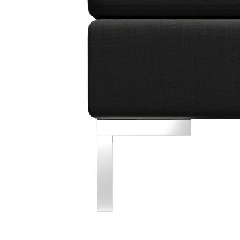 Sekcijski stolček za noge z blazino blago črn