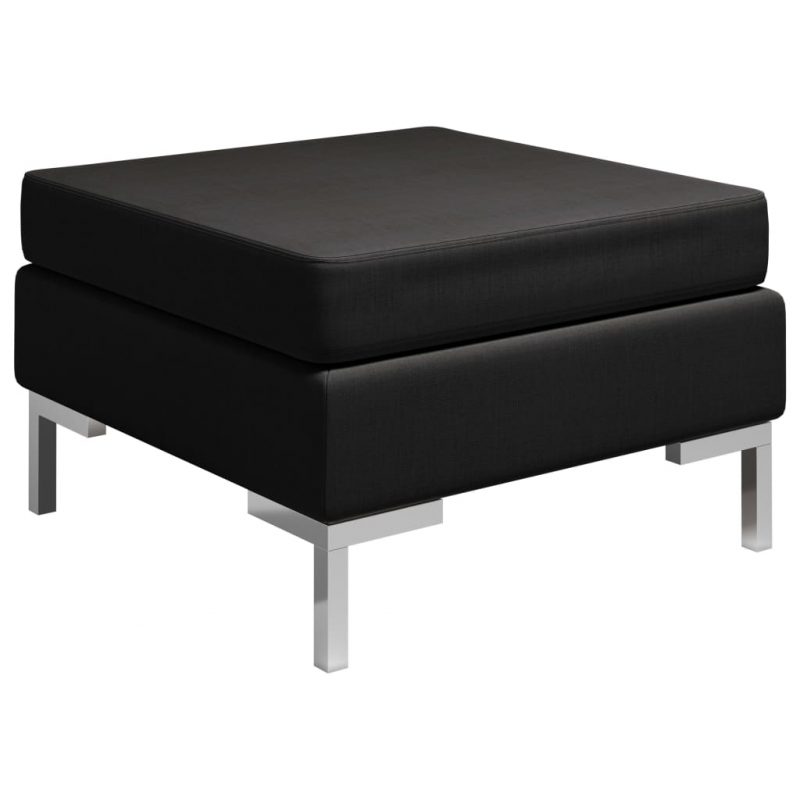Sekcijski stolček za noge z blazino blago črn