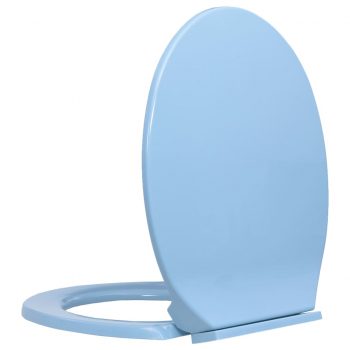 WC deska s počasnim zapiranjem modra ovalna
