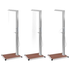 Zunanji tuš s podstavkom WPC nerjaveče jeklo