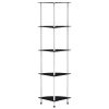 Polica 5-nadstropna črna 30x30x130 cm kaljeno steklo