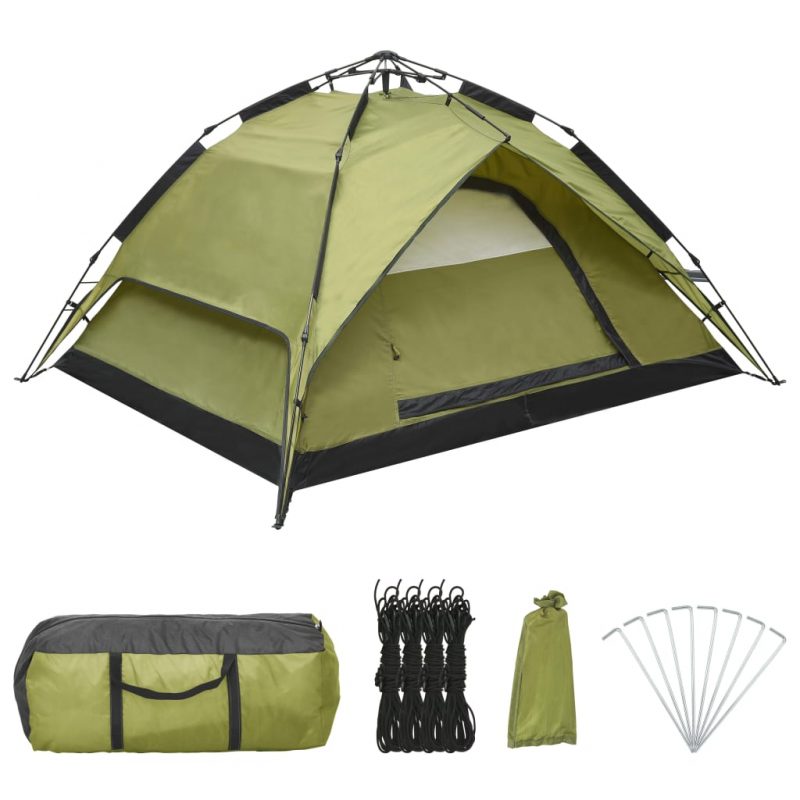 Pop up šotor za kampiranje za 2-3 osebe 240x210x140 cm zelen