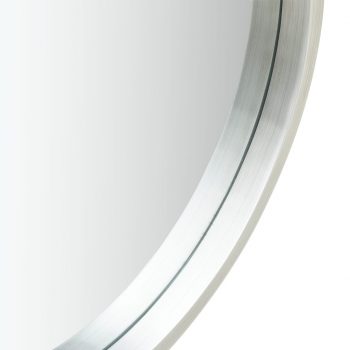Stensko ogledalo s pasom 40 cm srebrno