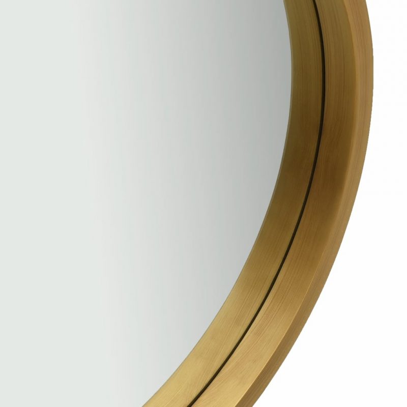 Stensko ogledalo s pasom 50 cm zlato