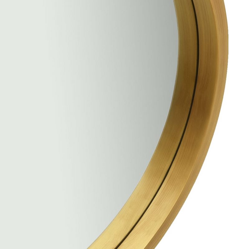 Stensko ogledalo s pasom 60 cm zlato