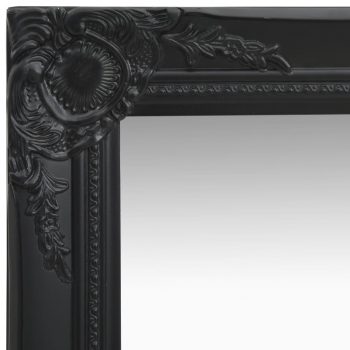 Stensko ogledalo v baročnem stilu 40x40 cm črno
