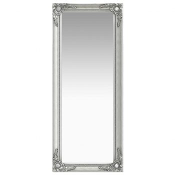 Stensko ogledalo v baročnem stilu 50x120 cm srebrno