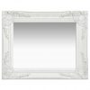 Stensko ogledalo v baročnem stilu 50x40 cm belo