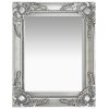 Stensko ogledalo v baročnem stilu 50x40 cm srebrno