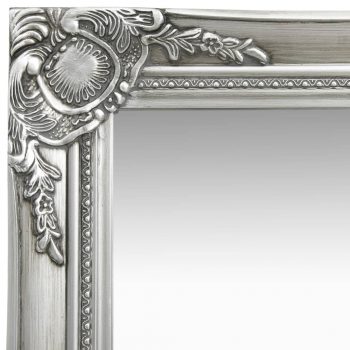 Stensko ogledalo v baročnem stilu 50x50 cm srebrno