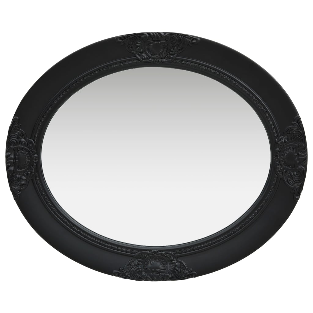 Stensko ogledalo v baročnem stilu 50x60 cm črno
