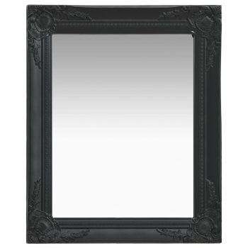 Stensko ogledalo v baročnem stilu 50x60 cm črno