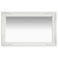Stensko ogledalo v baročnem stilu 50x80 cm belo