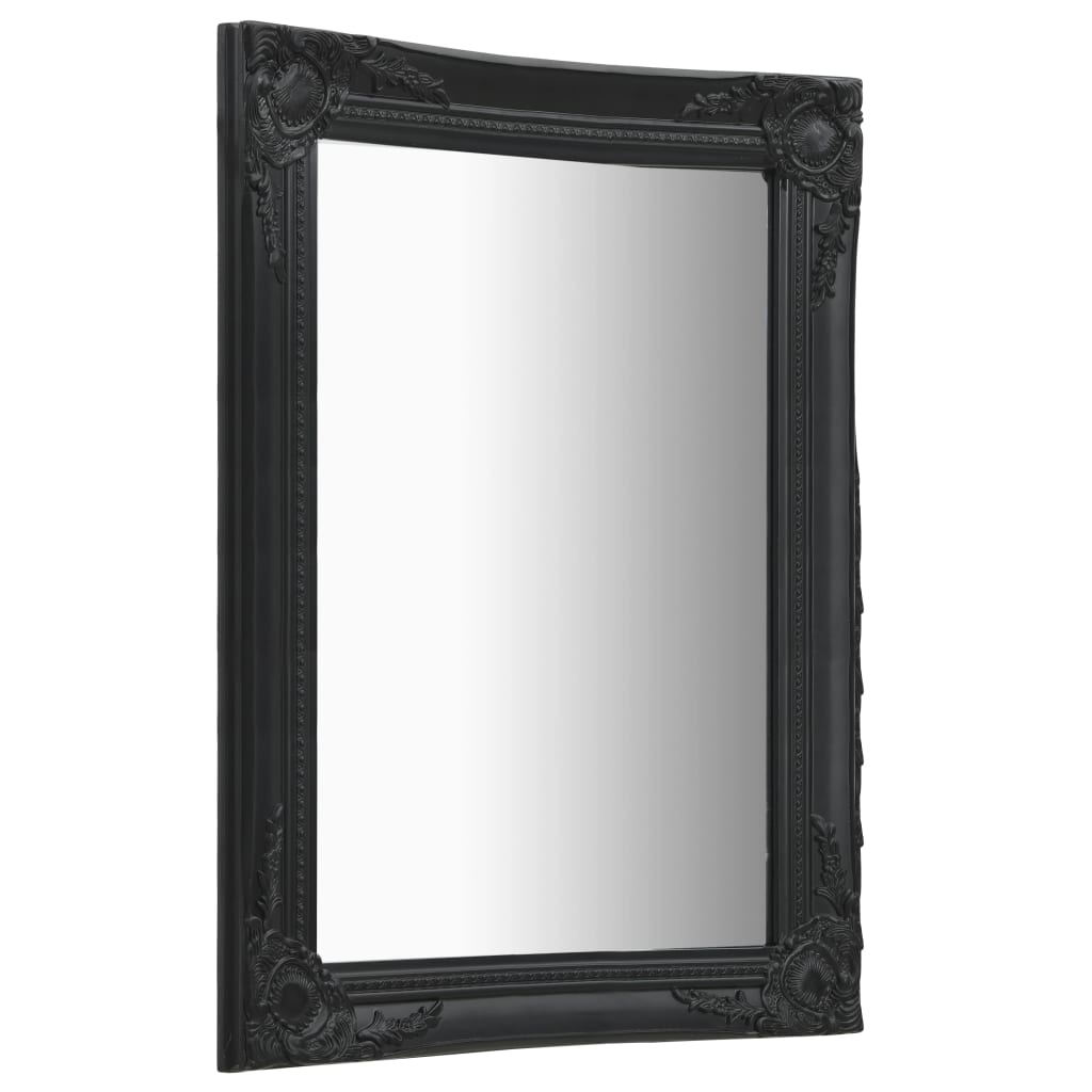 Stensko ogledalo v baročnem stilu 50x80 cm črno