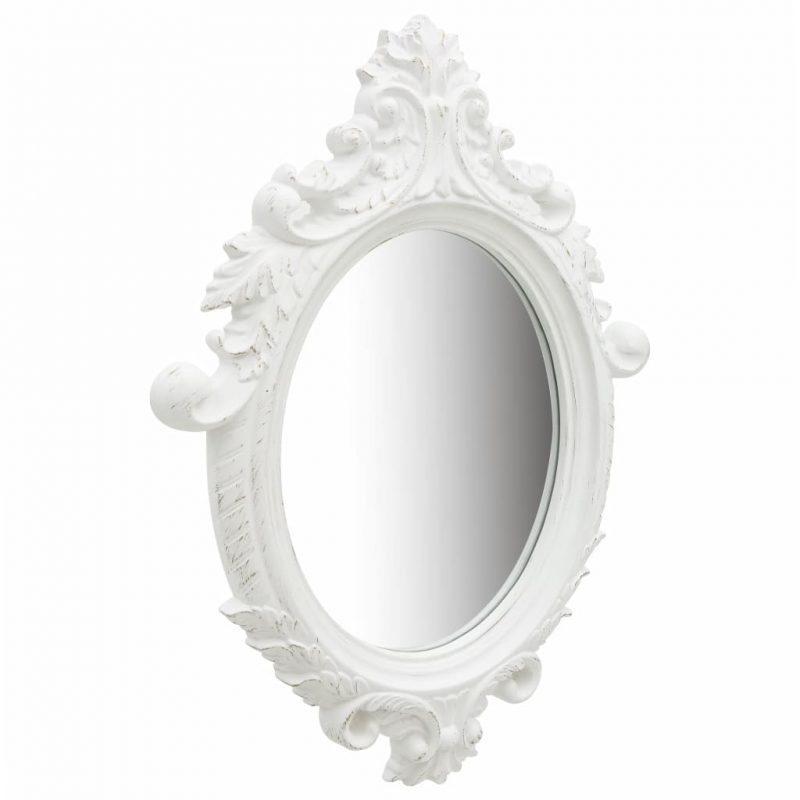 Stensko ogledalo v grajskem stilu 56x76 cm belo