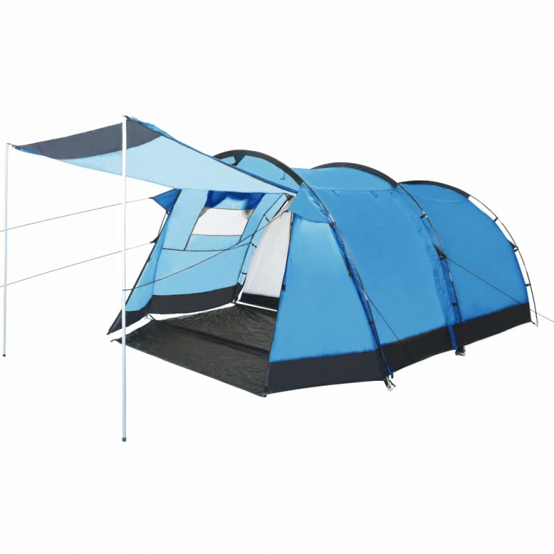 Tunelast šotor za kampiranje za 4 osebe moder