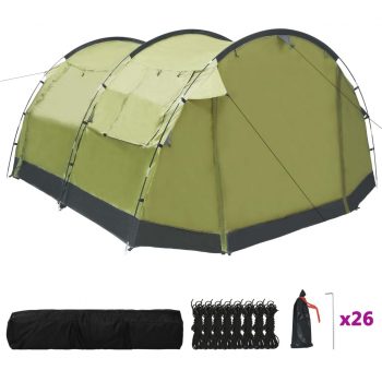 Tunelast šotor za kampiranje za 4 osebe zelen