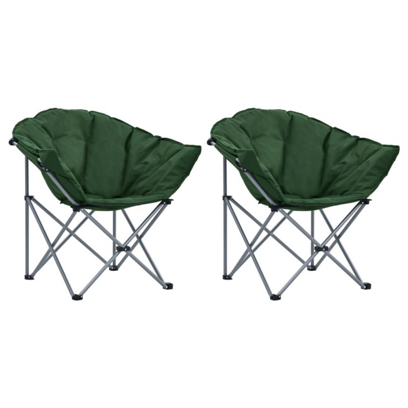 Zložljivi okrogli stoli 2 kosa zeleni