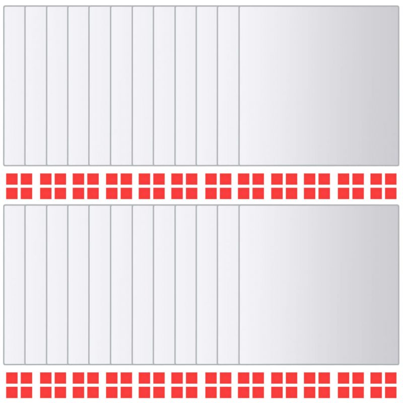 48 kosov zrcalnih ploščic kvadratne oblike steklo